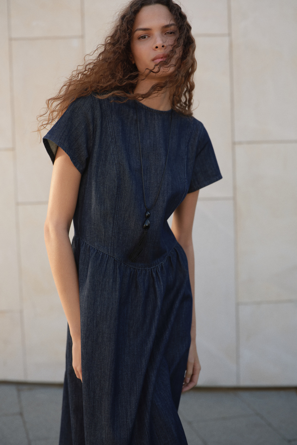 Джинсовое платье макси - H&M