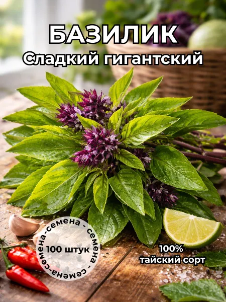 Базилик сладкий гигантский Таиланд семена 100 штук
