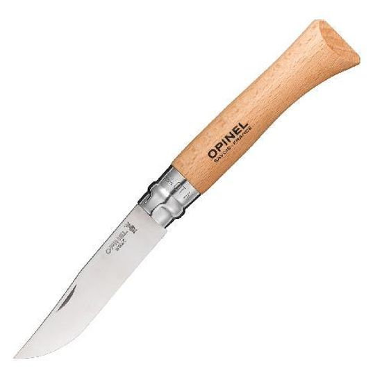 Складной нож Opinel №10, нержавеющая сталь, рукоять из бука c клинком из стали Sandvik™ 12С27, рукоять дерево (Бук)