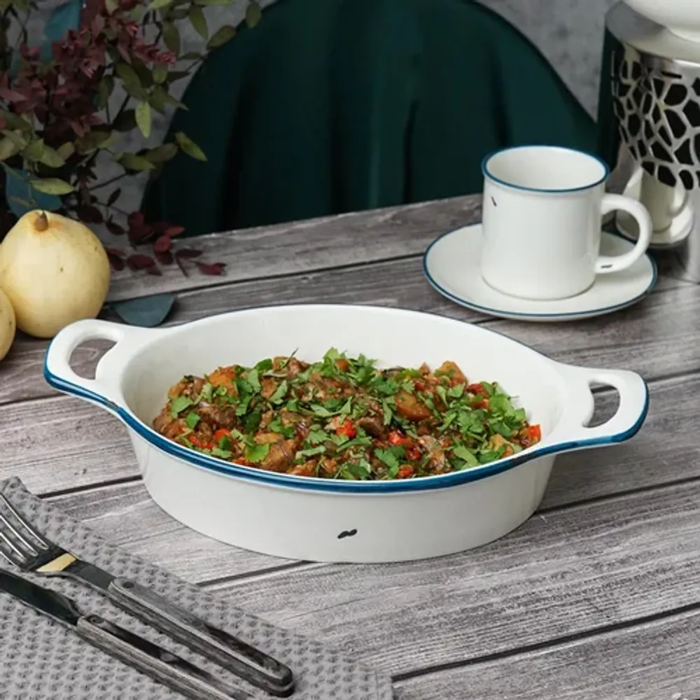 Блюдо овальное 33*20,8 см h5,9 см 1600 мл с ручками Bakery Fusion P.L. Proff Cuisine [1]