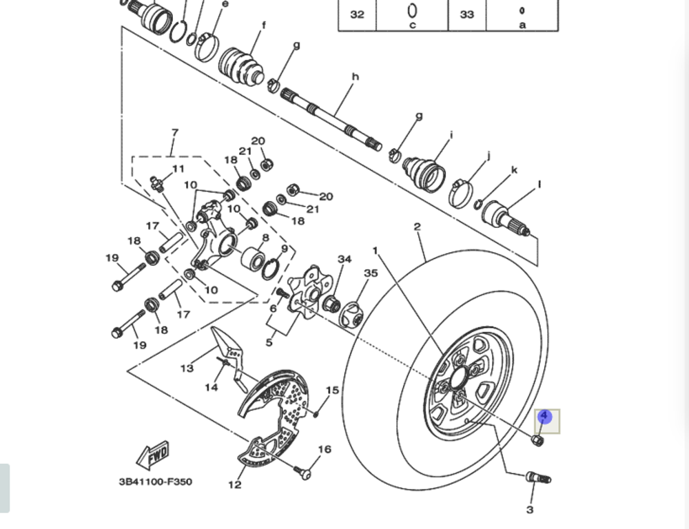 Гайка колеса Yamaha 90179-10007-00