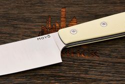 Нож кухонный MOYO Геликон сантоку 175мм, сталь AR-RPM9, рукоять G10-extra слоновая кость