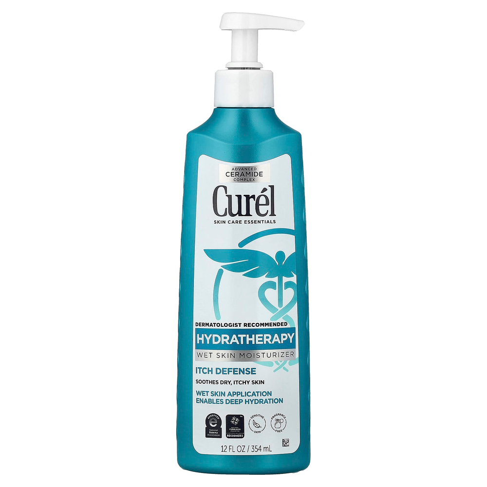 Curel, Hydration, увлажняющее средство для влажной кожи, защита от зуда, без отдушек, 354 мл (12 жидк. унций)