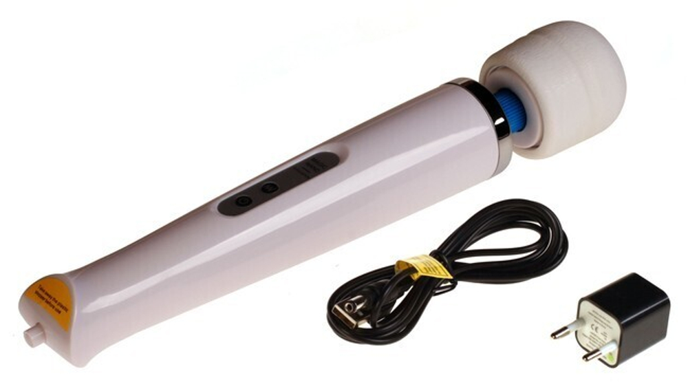 Вибромассажер беспроводной Hitachi Magic Wand Massager (10 режимов) (Цвет: белый с синим)