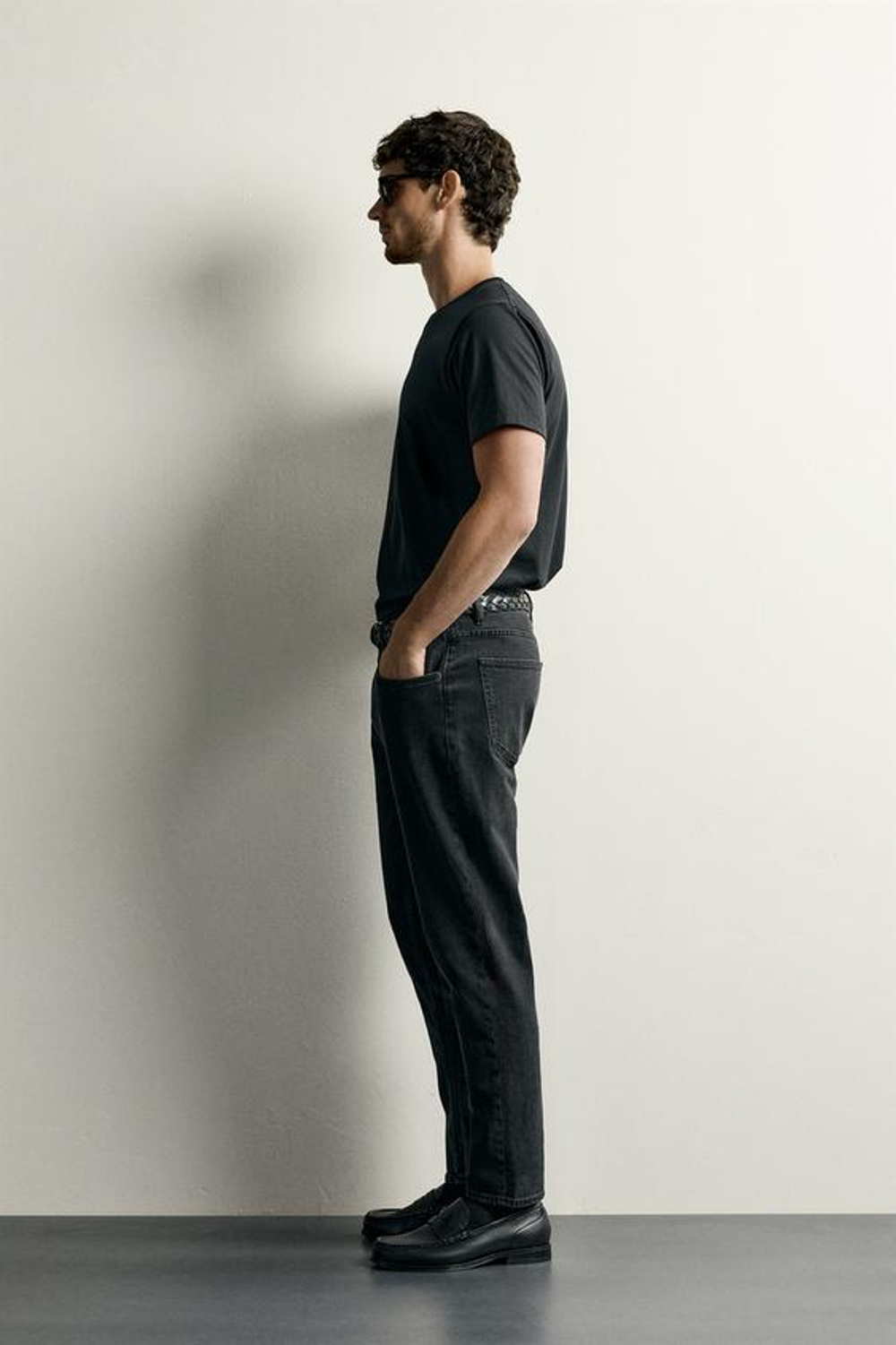 ZARA БАЗОВЫЕ ДЖИНСЫ SLIM FIT, УГОЛЬНЫЙ