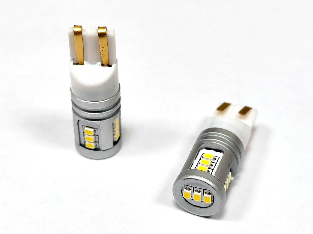Светодиодная лампа W5W T10 15W CanBus с обманкой, 1шт
