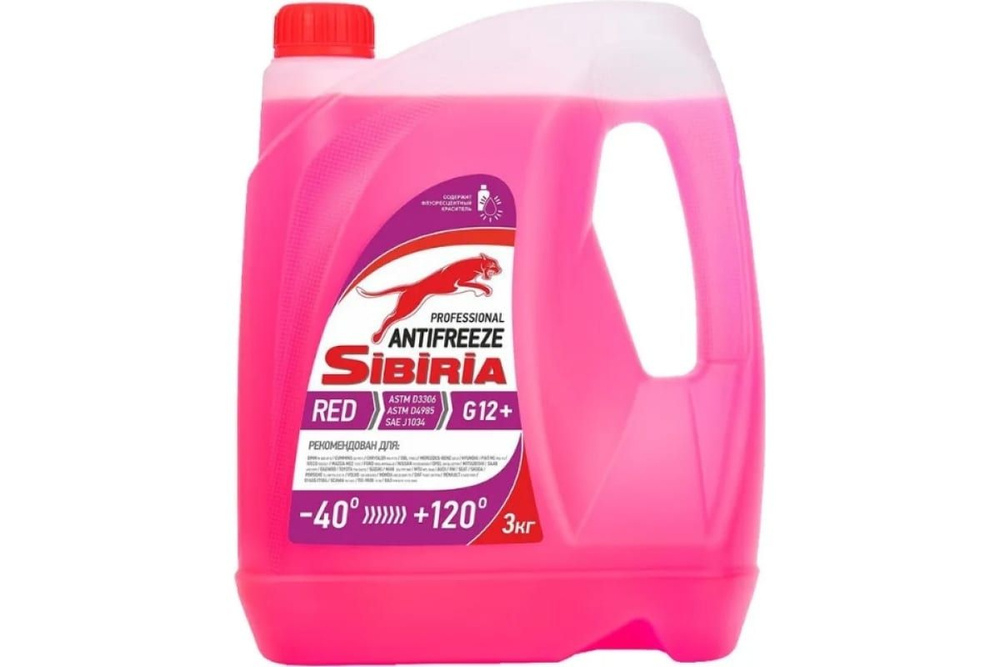 Антифриз SIBIRIA RED G12+ готовый красный 3 кг 805602