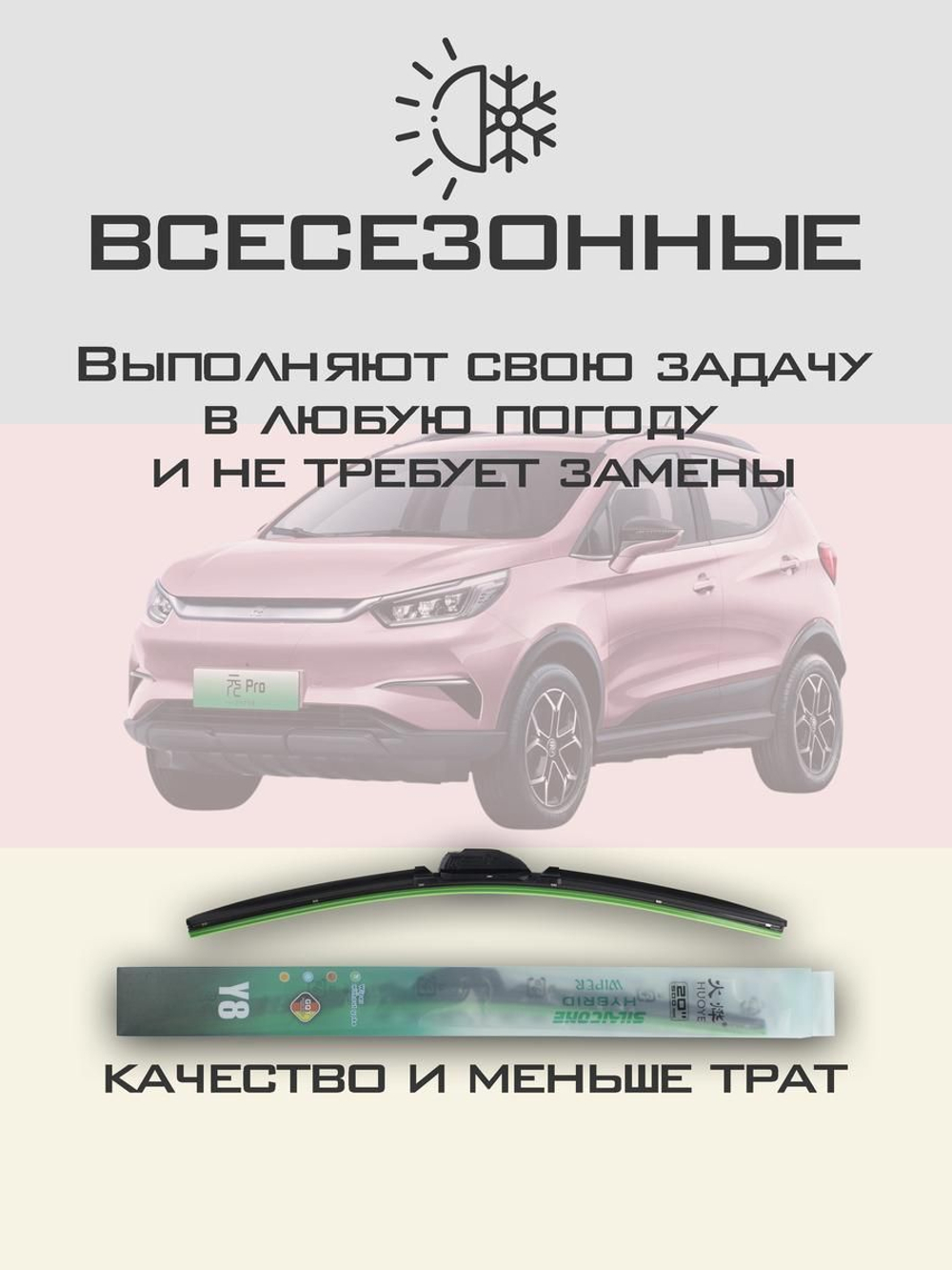 Щетки стеклоочистителя HUOYE Y8 600/400 мм на BYD YuanPro | Push button