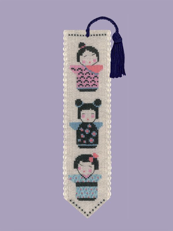 Набор для вышивания нитками Le Bonheur des Dames закладки Bookmark Kokeshi (Кокеши)