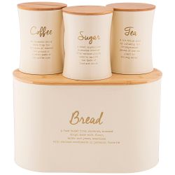 НАБОР AGNESS "АРКТИК" 2 В 1 ХЛЕБНИЦА 10 Л 34*18*20 СМ, БАНКА ДЛЯ СЫПУЧИХ 1,1 Л 11*14 СМ 3 ШТ