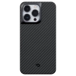 Чехол из арамидного волокна с поддержкой MagSafe PITAKA MagEZ Case Pro 3 1500D для iPhone 14 Pro Max, Black / Grey Twill (Cаржевое переплетение)