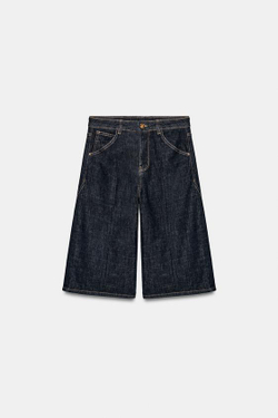 ZARA ДЖИНСОВЫЕ ШОРТЫ Z1975 С ВЫСОКОЙ ПОСАДКОЙ, СИНИЙ