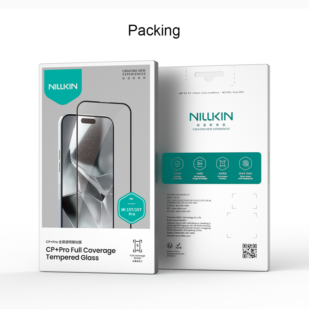 Защитное закаленное стекло от Nillkin для Xiaomi 15T и 15T Pro, серия CP+PRO Anti-Explosion Glass Screen