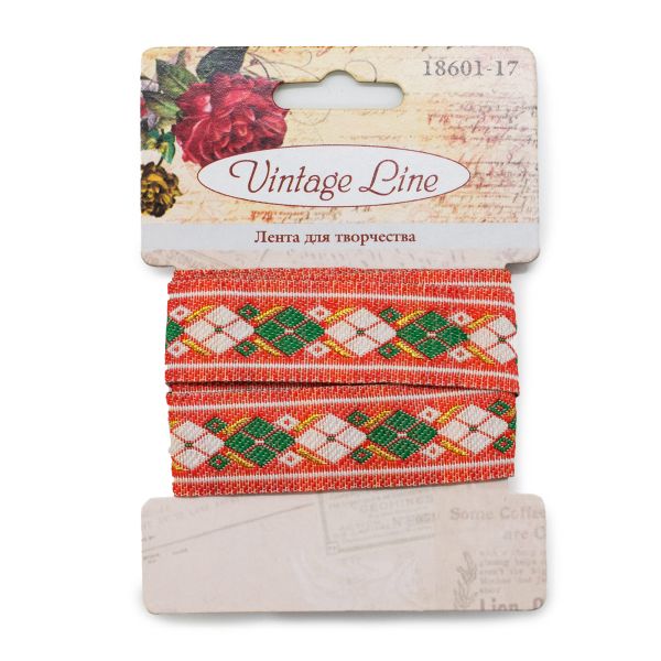 Лента декоративная, 15 мм, x 1 м, Vintage Line 18601-17