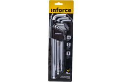 Набор шестигранных экстра-длинных ключей с шаром 9 штук Inforce 06-05-95