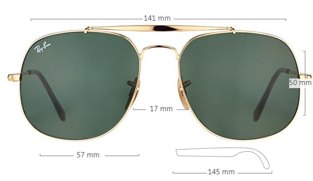 Ray Ban General RB 3561 001/3F / 57