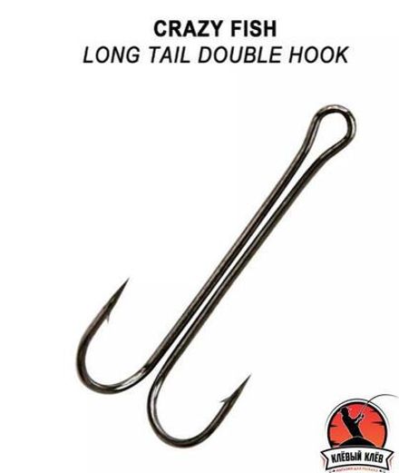 Двойной крючок Crazy Fish Long Tail Double Hook №2/0 3 шт