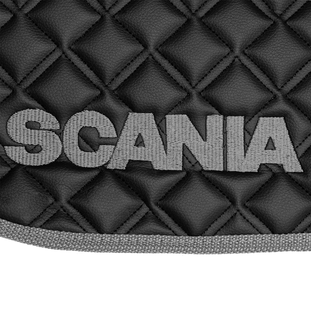 Ковры SCANIA 5 серии G (автомат), (экокожа, черный, серый кант, серая вышивка)