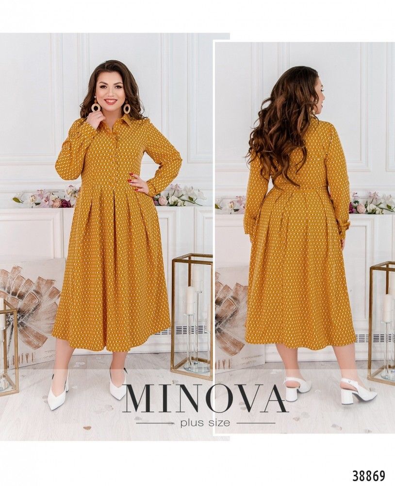 Платье 3141-В-горчица Minova Платье 3141-В-горчица Minova