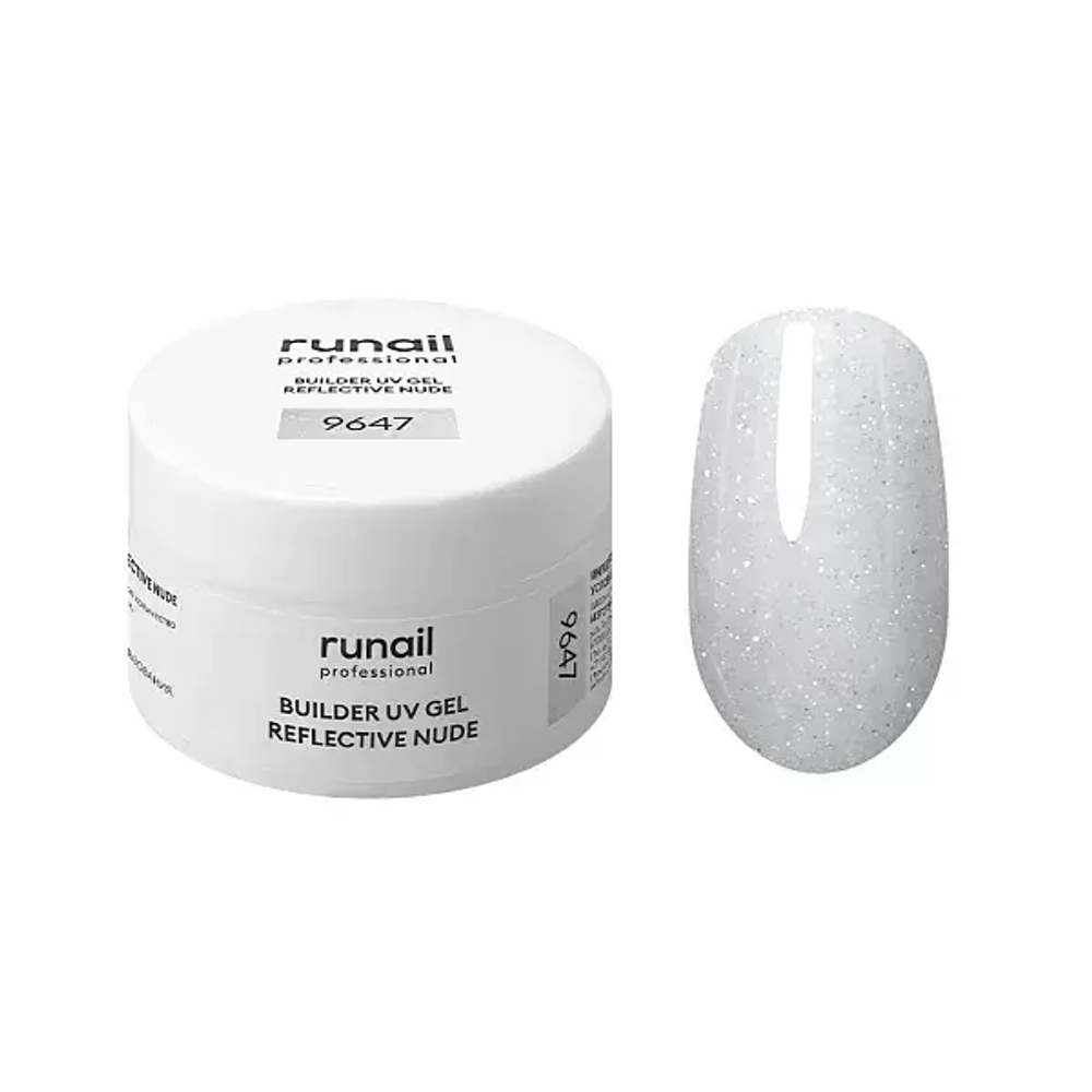 Гель светоотражающий BUILDER UV GEL REFLECTIVE NUDE,RuNail 15г №9647