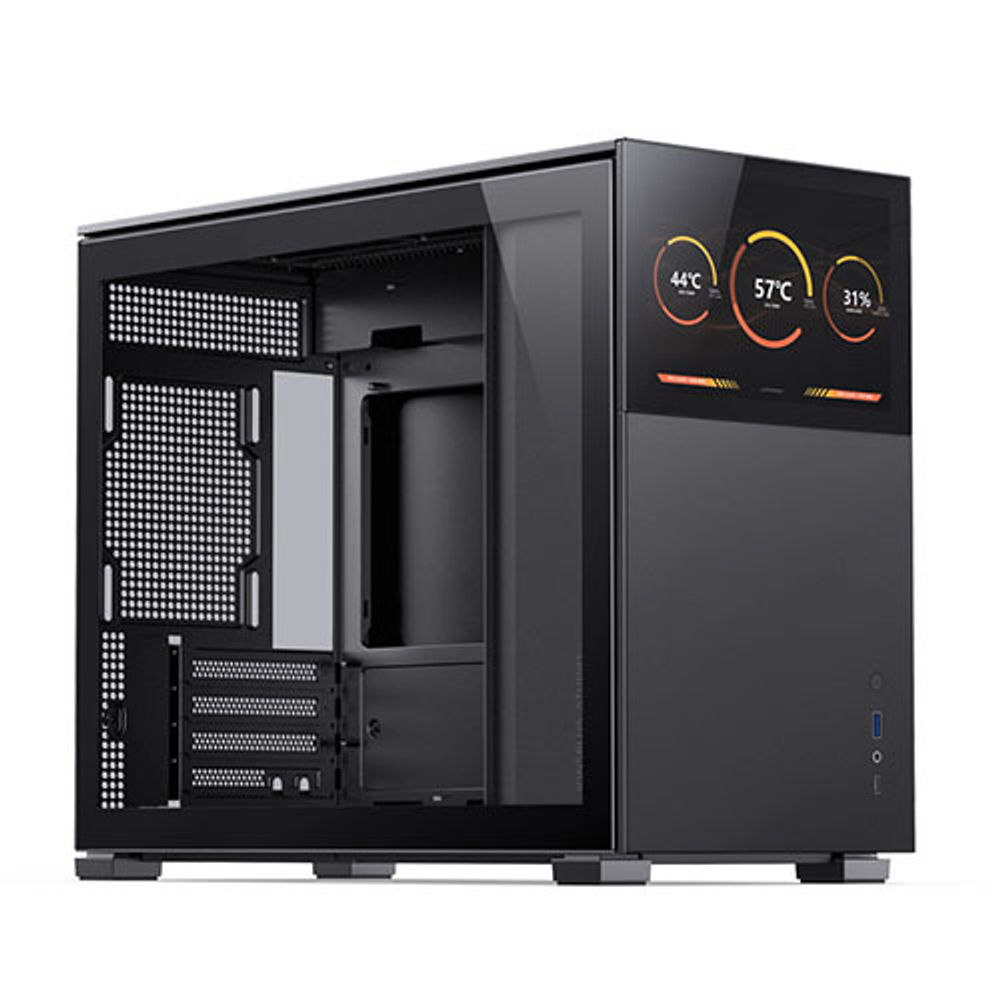 Корпус JONSBO D41 STD SC, 8" Color LCD, mini-ITX, micro-ATX, ATX, черный (без БП)
