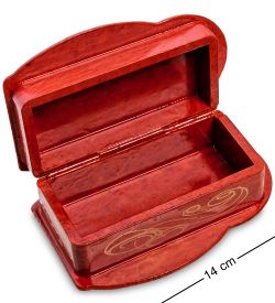 ШК-11/61-B Шкатулка в технике декупаж «Матрешка-снеговик» (14х10х5)