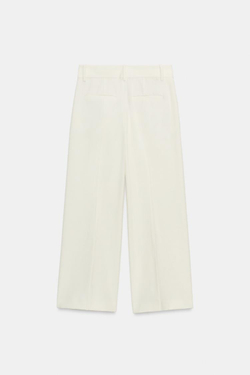 ZARA УКОРОЧЕННЫЕ БРЮКИ — ZW COLLECTION, ЭКРЮ