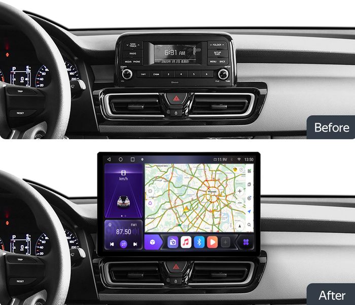 Магнитола для KIA Cerato 4 2018-2024 - Kuberg QY002/KP-13-464-S10 монитор 13" QLED+2K на Android 12, Быстрая, 4G SIM-слот, CarPlay