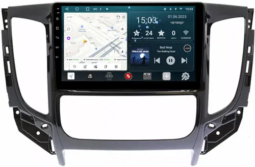 Магнитола для Mitsubishi L200 5 2015-2019 (климат), Pajero Sport 3 2016-2023 (МКПП), FIAT Fullback - Redpower 424 Android 10, Быстрая, CarPlay, SIM-слот