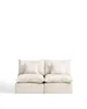 Модульный двухместный диван Anarela из бежевого льна и вискозы со съемным чехлом, 180 см
