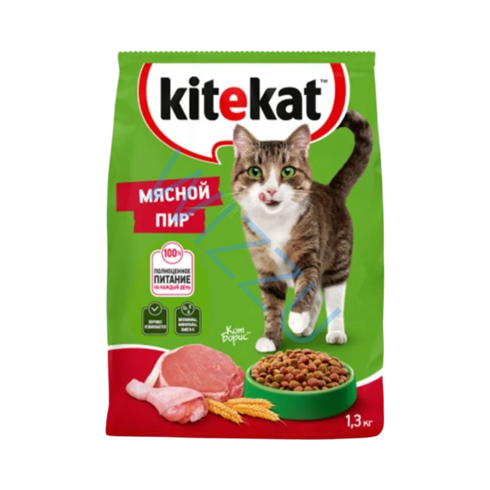 Корм для кошек сухой Китекат Мясной пир 1.3кг