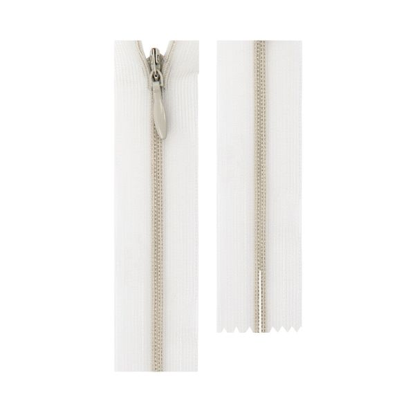 Молния спираль потайная плательная Т3 (3 мм) 1 зам., н/раз., 55 см, сетч.тесьма, 300 св.серый, G010S Gamma, 10 шт