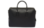 PRADA Leather Portable One Shoulder Crossbody Briefcase Men"s Black