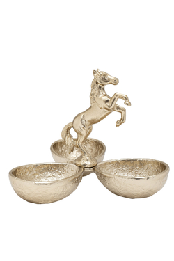 Менажница на 3 чаши 26.5x25x21см Garda Decor Horse металлическая