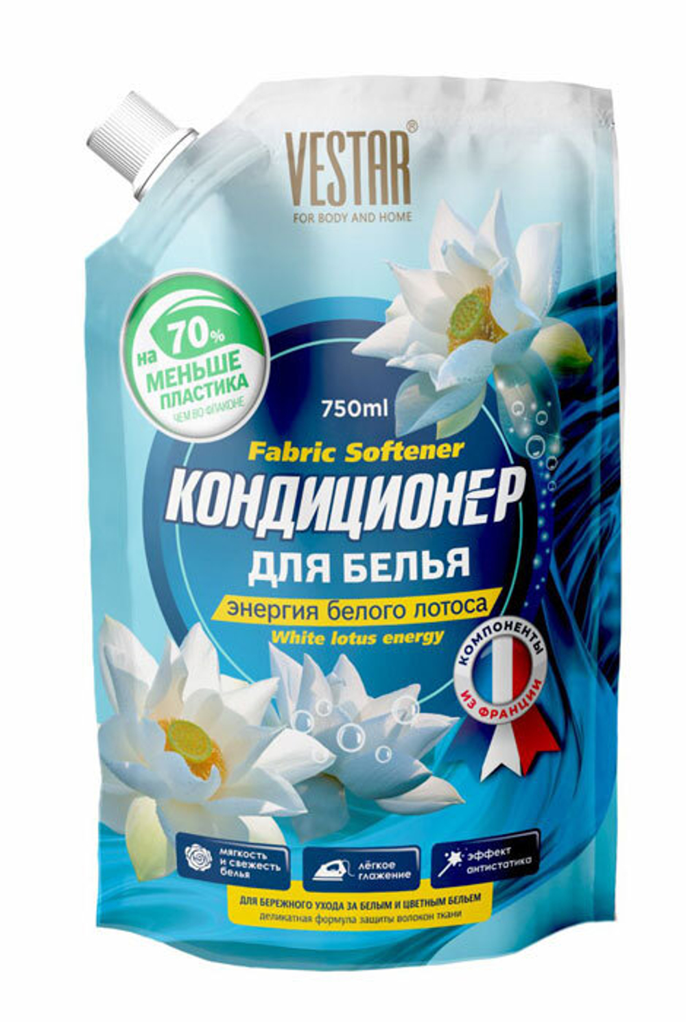 Кондиционер для белья Vestar Энергия белого лотоса дой-пак 0,750 л