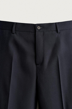 ZARA БРЮКИ REGULAR FIT ИЗ 100% ШЕРСТИ, МОРСКОЙ СИНИЙ