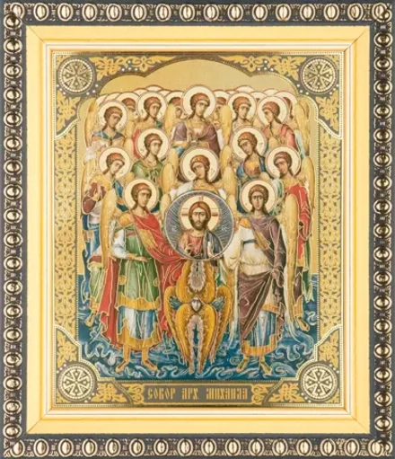 Икона "Собор Архангела Михаила" 10х12 в раме 13х15