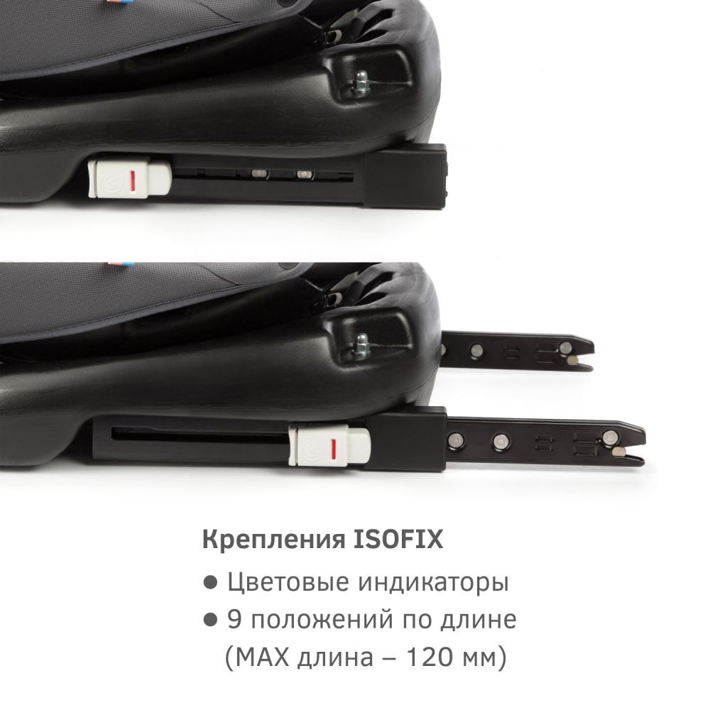 Удерживающее устройство для детей Siger Ультра ISOFIX, гр.0+/ I/II/III, антрацитово-серый