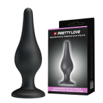Анальная пробка на присоске среднего размера PrettyLove Sensitive Prostate Plug (Цвет: черный)