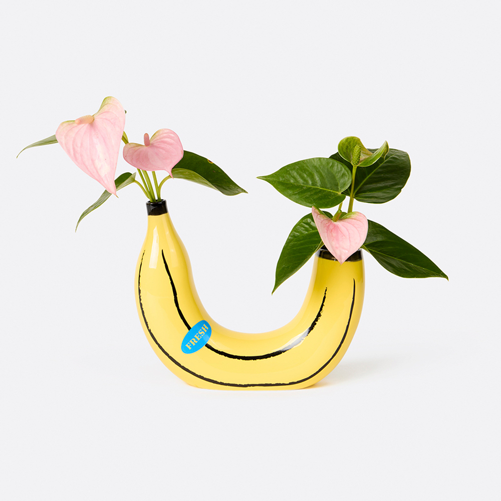 Ваза для цветов banana, 19 см, желтая