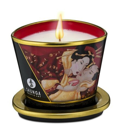 Shunga - Массажная свеча, Клубничное вино, 170 мл