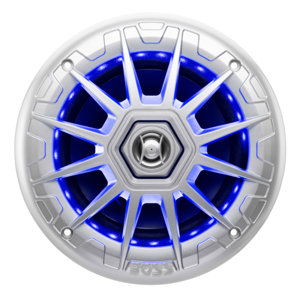 Динамики BossAudio морские 200W 6,5" с RGB подсветкой (2 шт.), серебристый,MRGB65S