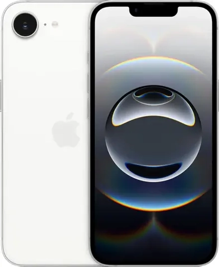 Смартфон Apple A3409 iPhone 16e 128Gb белый моноблок 3G 4G 1Sim 6.1" 1170x2532 iOS 18 48Mpix 802.11 a/b/g/n/ac/ax NFC GPS Protect