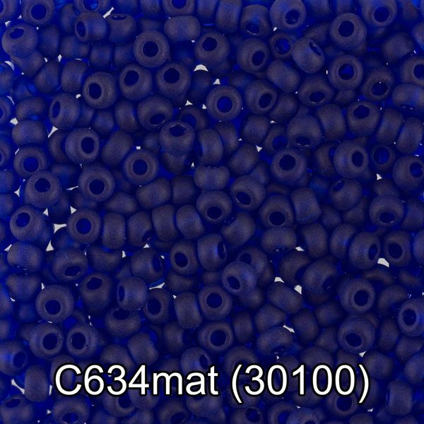 Бисер Gamma 10/0 (2.3 мм), 50 г, C634mat т.васильковый мат, 30100, круглый 3