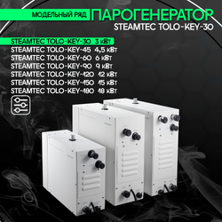 Steamtec TOLO KEY 30 - 3 кВт (ВЛАГОСТОЙКИЙ модуль управления), парогенератор для хамама и турецкой бани
