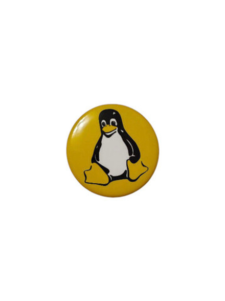 Значок Tux 37 мм круглый, янтарный