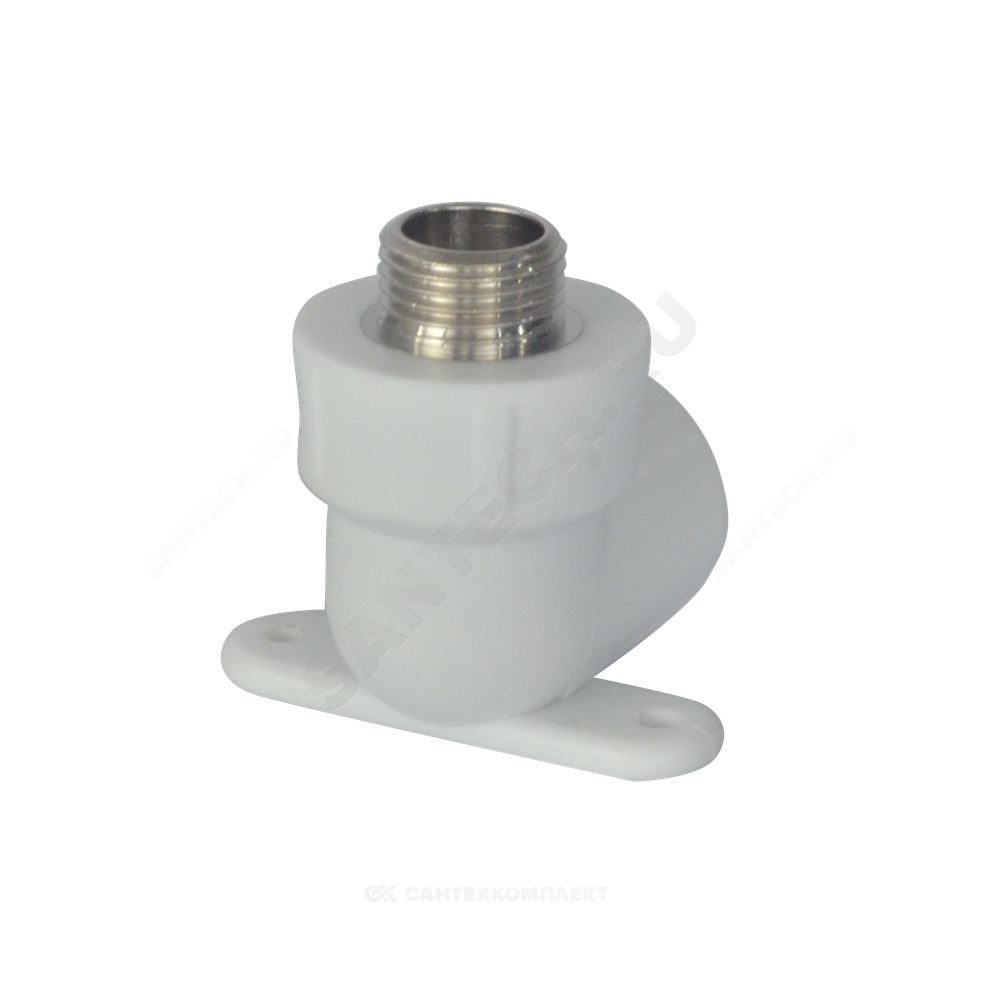Угольник PP-R комбинированный белый Дн 25х1/2" НР с креплением PRO VALFEX 10121025-PRO