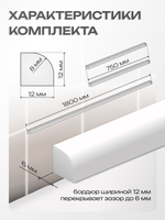 Комплект бордюров серии R8 Шириной 12 мм
