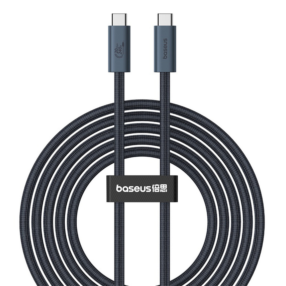 USB-C Кабель Baseus Flash 2 USB4 Charging+Data 8K@60Hz 20Gbps 240W 1.8m - Cluster Black