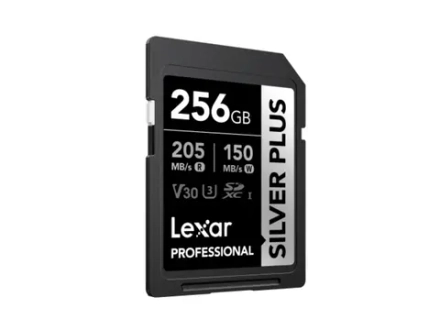 Карта памяти Lexar Professional SILVER PLUS SDXC 256GB UHS-I U3 V30 C10, R/W 205/150 МБ/с